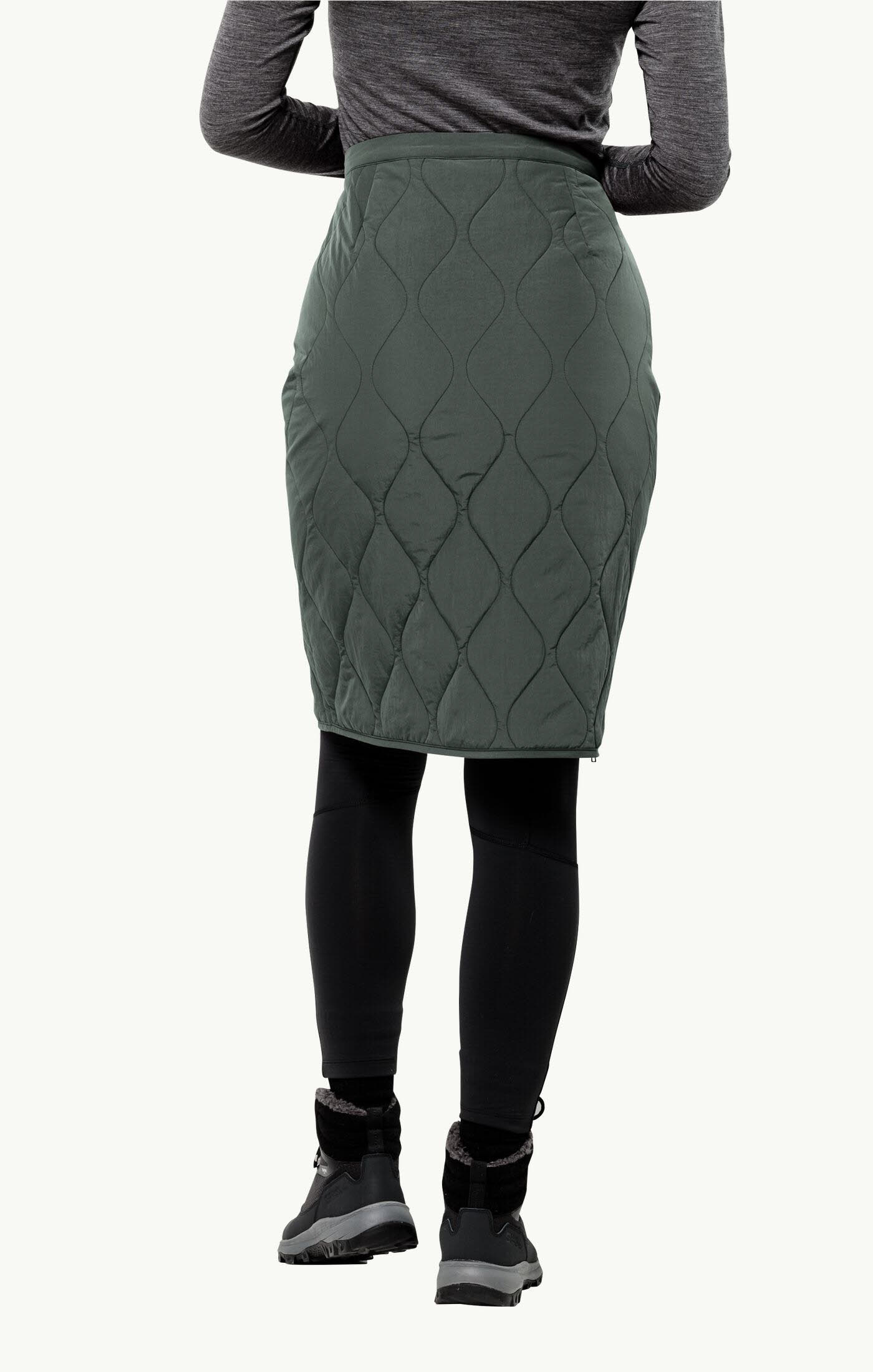 Jack Wolfskin Wandermood Skirt Winterrock Winddicht Wasserabweisend Atmungsaktiv Damen Grün