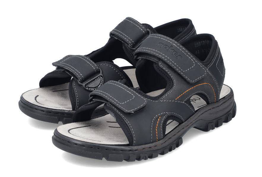 Rieker Herren Sandalen Trekkingsandalen schwarz
