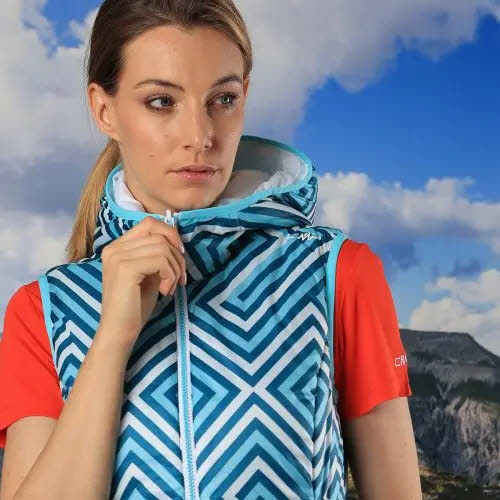 CMP Wende Weste Damen Übergangsweste Blau Weiß