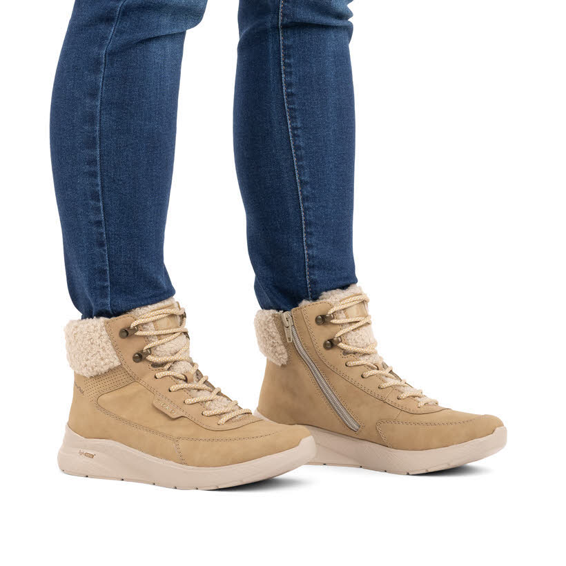 Reaker Damen Stiefelette Schnürstiefel marble/beige