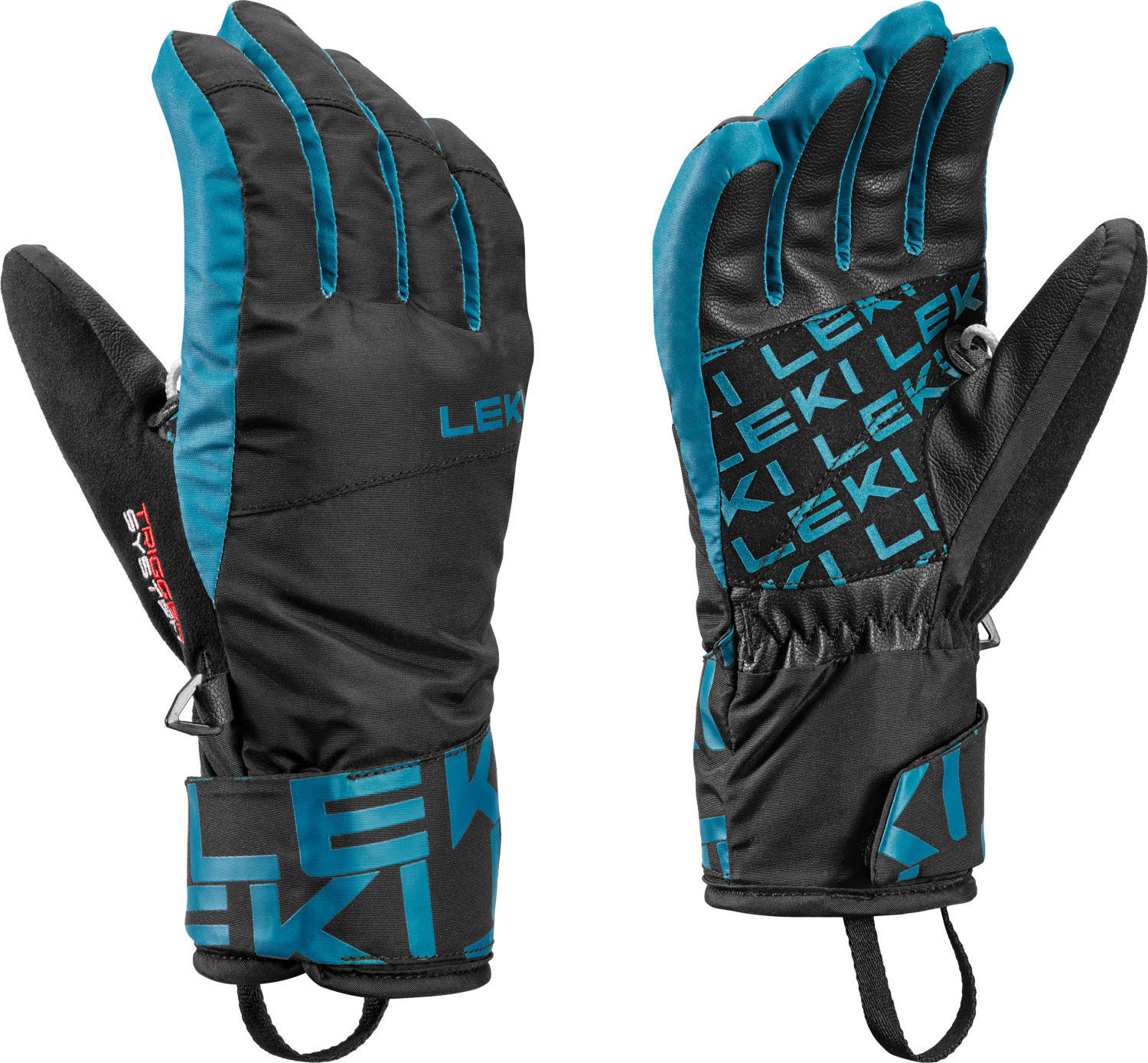 Leki Air Swtch 3D Junior Kinder Skihandschuhe Fingerlinge schwarz/blau