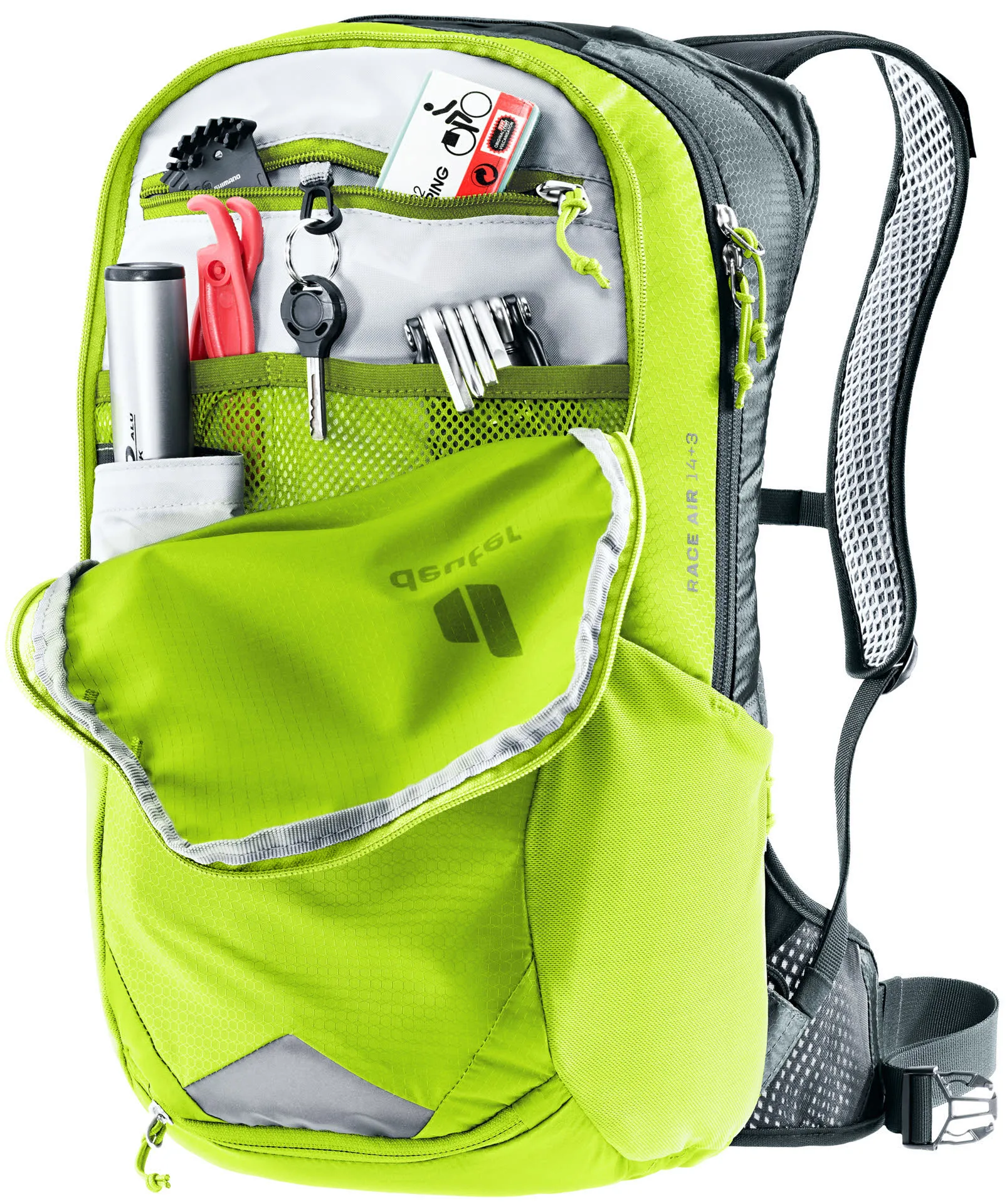 Deuter Race Air 14+3 Fahrradrucksack Wanderrucksack neongrün NEU