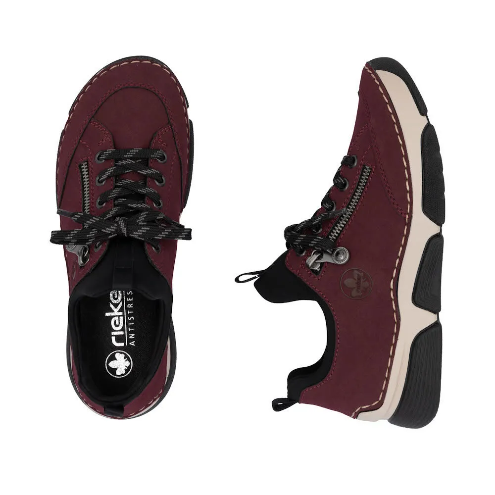 Rieker HWK Damen Halbschuhe Slipper rot