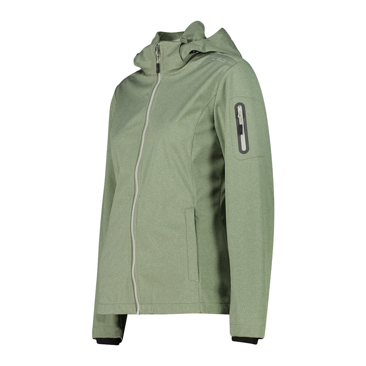 CMP WOMAN JACKET ZIP HOOD Damen Softshelljacke Outdoorjacke avocado melange