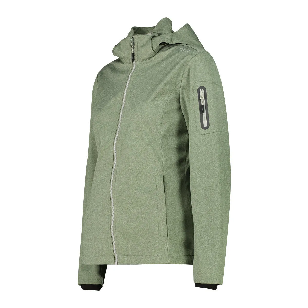 CMP WOMAN JACKET ZIP HOOD Damen Softshelljacke Outdoorjacke avocado melange