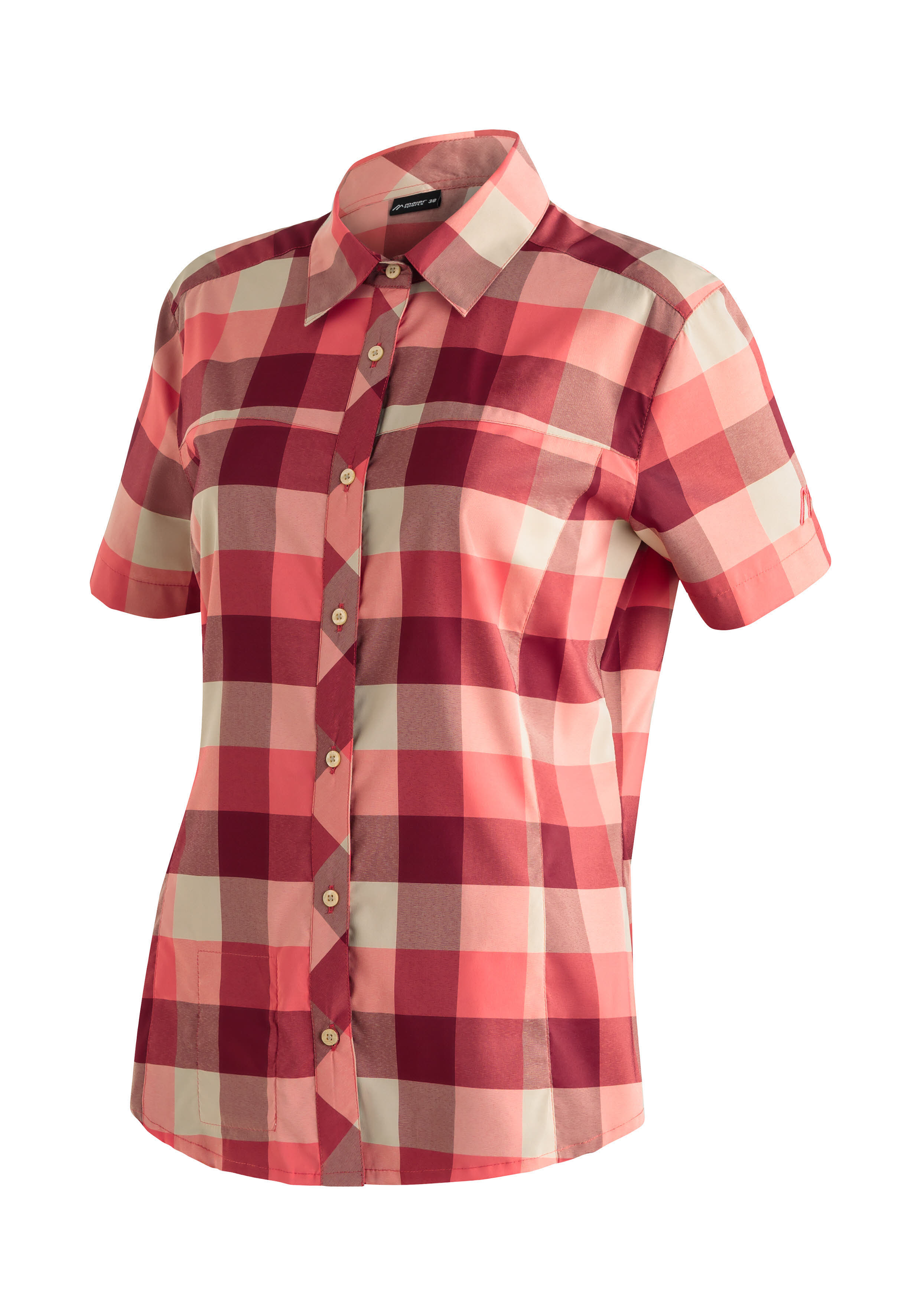 Maier Sports KENDRA S/S W Damen Bluse Hemd kurzarm red check
