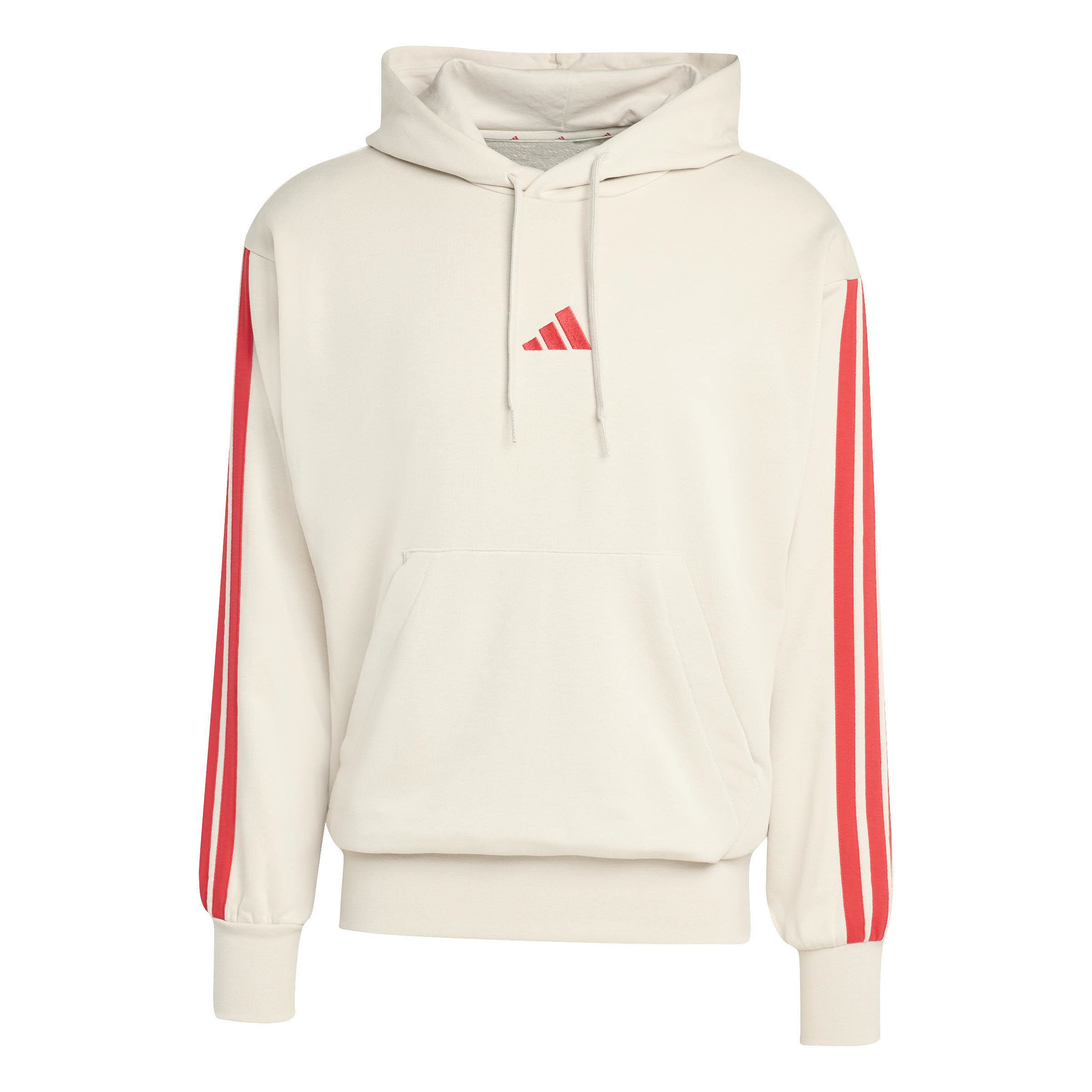 Adidas Essentials 3-Streifen Hoodie Herren weiß/rot