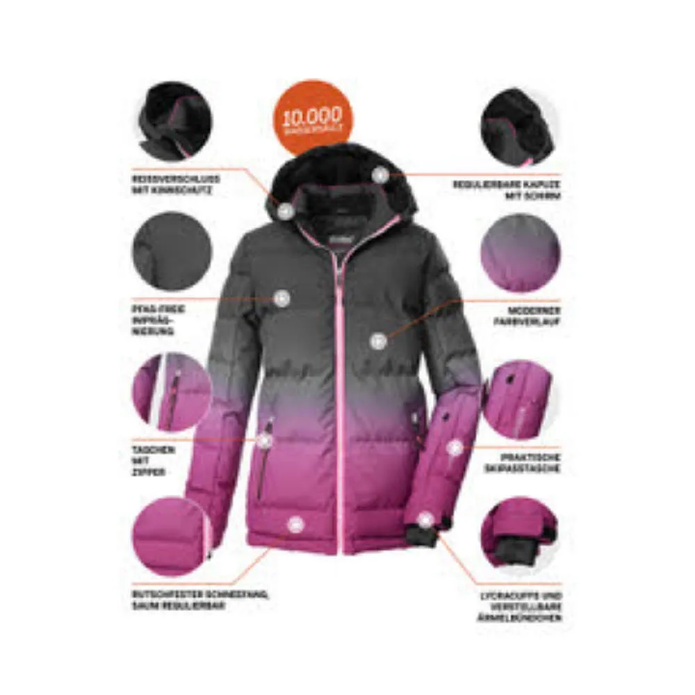 Ski-Steppjacke KSW 330 GRLS SKI QLTD JCKT Mädchen dunkel himbeere