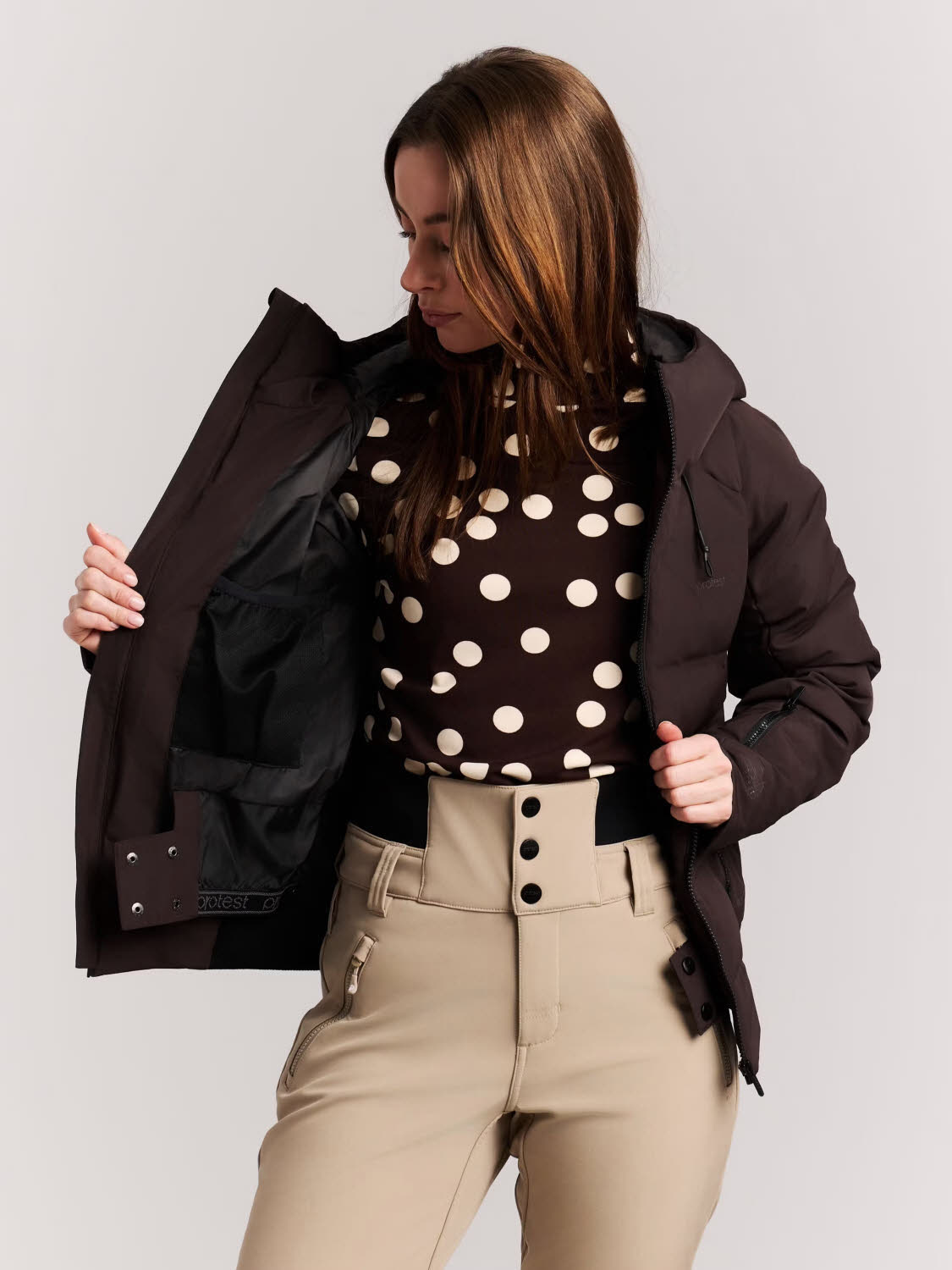 Protest PRTAlysumi Damen Skijacke Winterjacke braun
