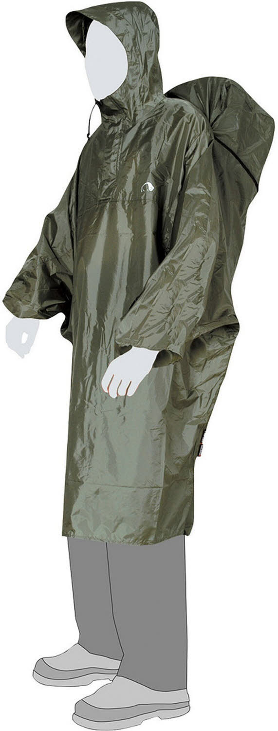 Tatonka Cape L Unisex Regenponcho Regencape mit Rucksackschutz grün NEU