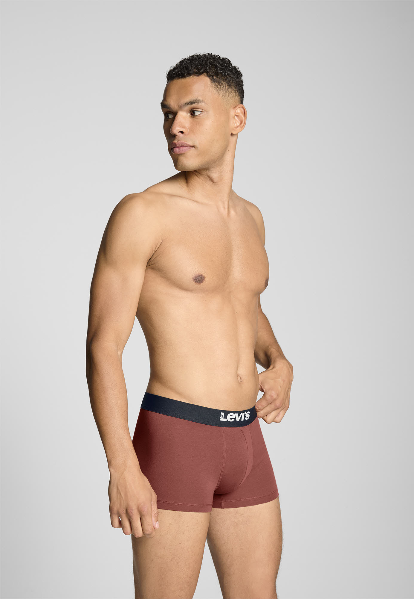 Levis Men Solid Basic Herren Boxershorts 2 Stück schwarz/rot