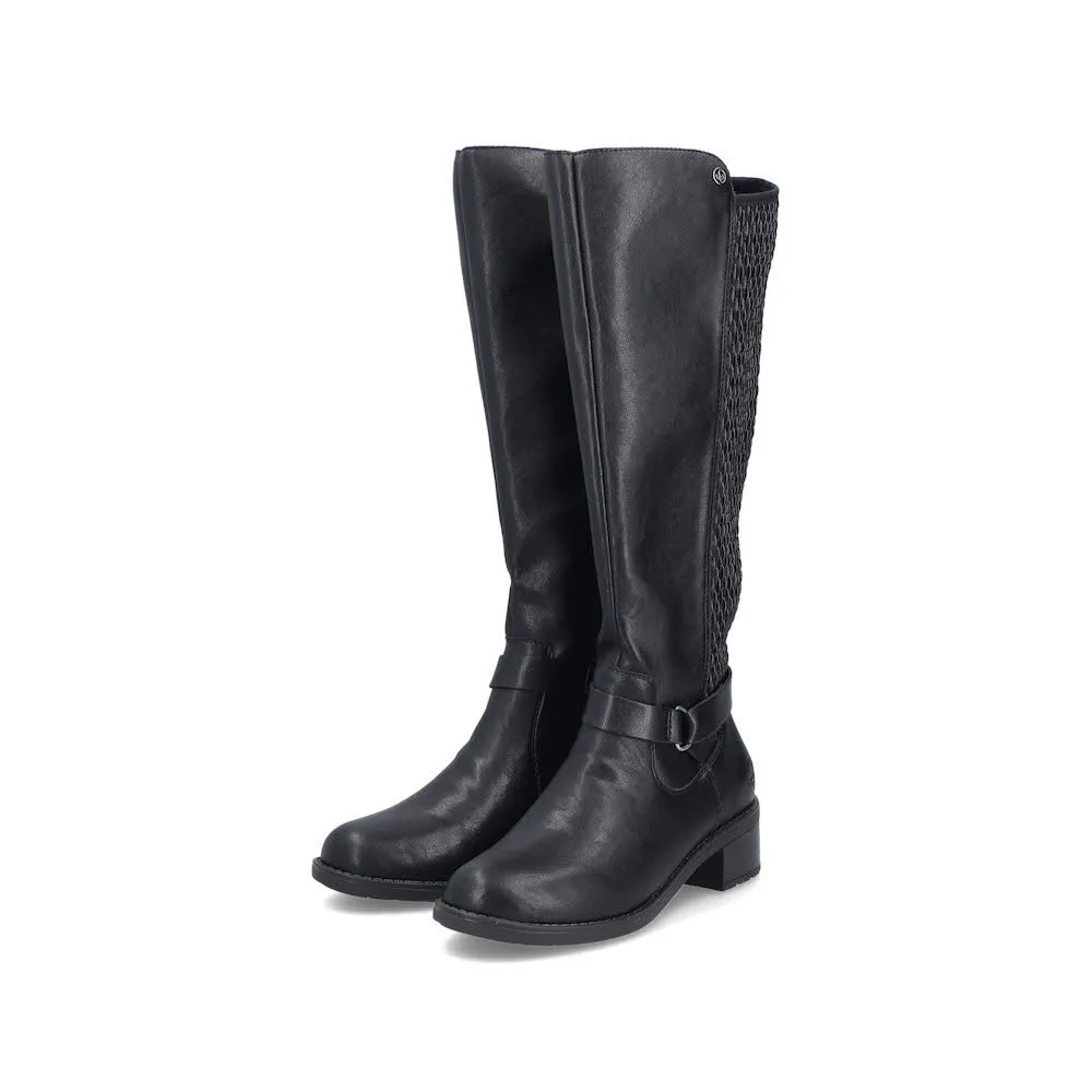 Rieker Hochschaftstiefel Damen Freizeitstiefel Stiefelette schwarz