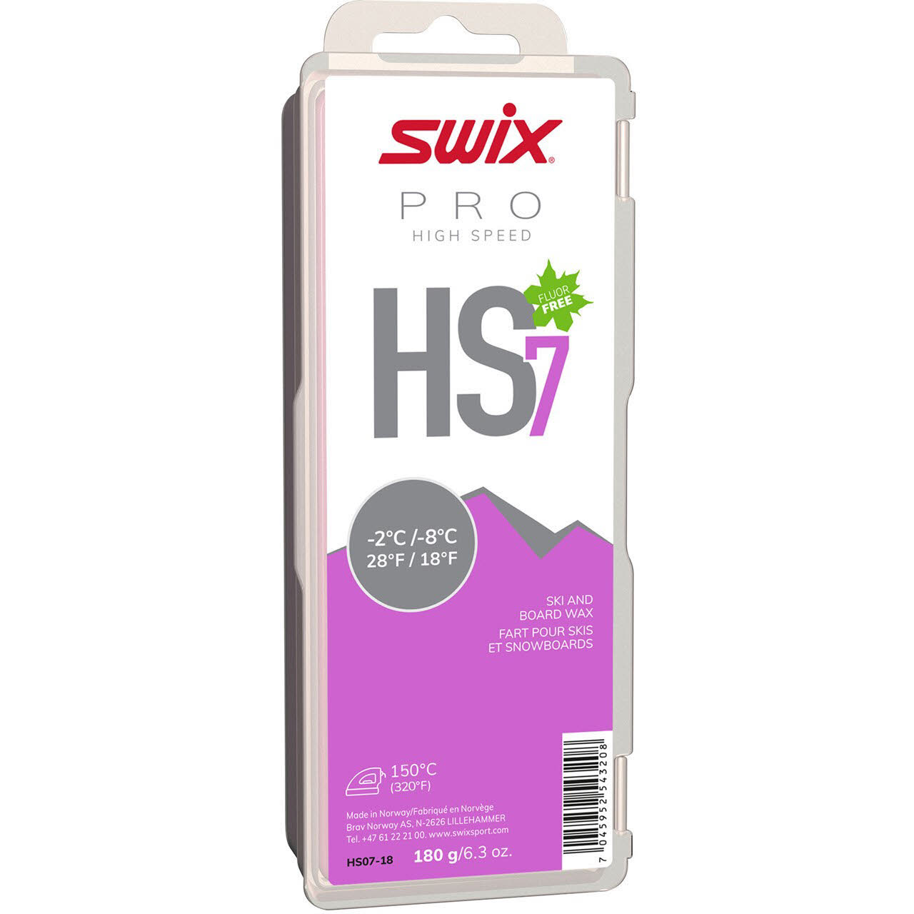 Swix HS7 Violet, -2°C/-8°C, 180g Ski-Wax