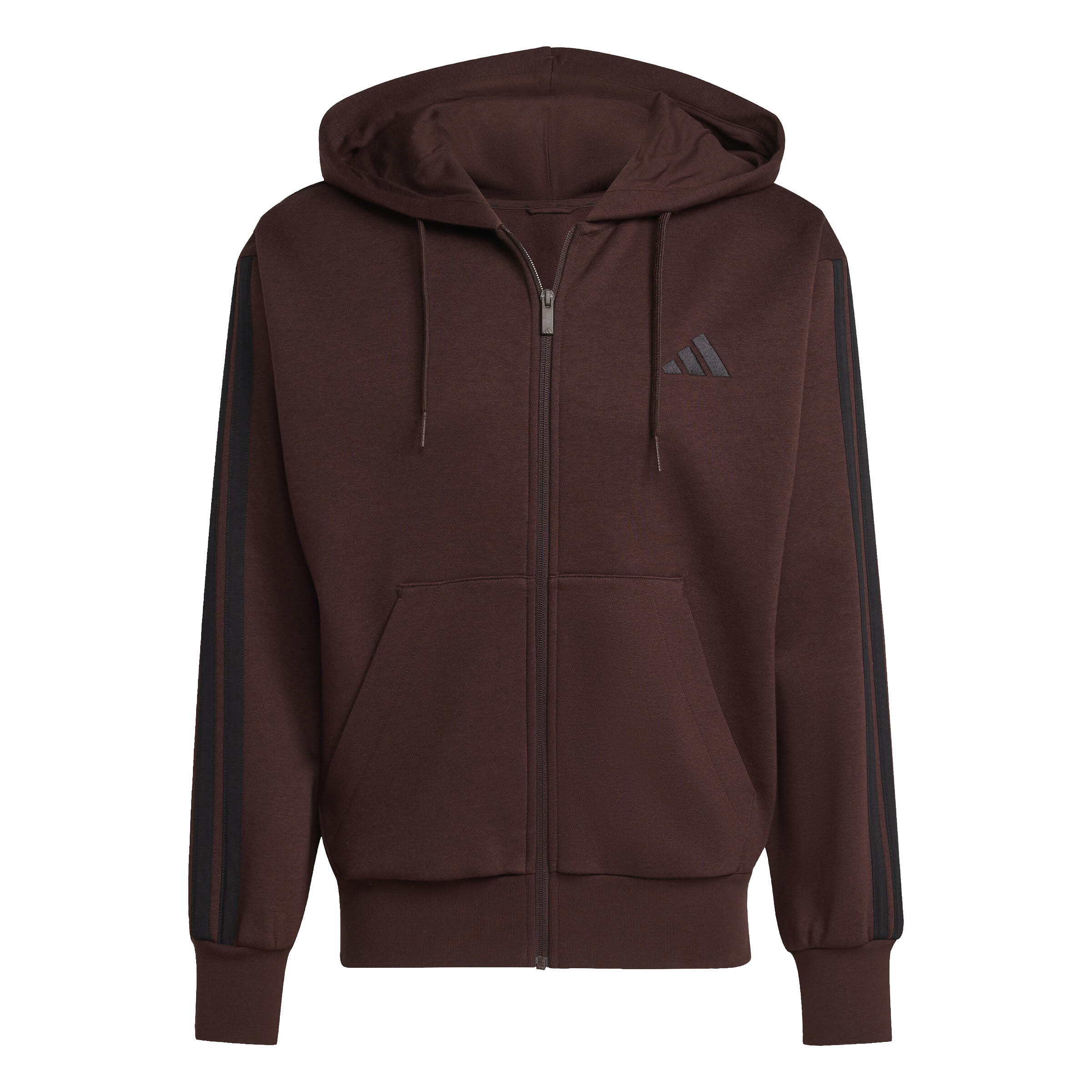 Adidas 3S FL FZ HD Herren Kaputzenjacke Sweatshirtjacke braun