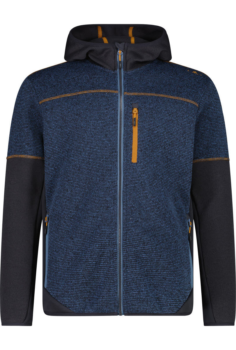 CMP MAN JACKET FIX HOOD Herren Fleecejacke Kapuzenjacke Midlayer avio-antracite