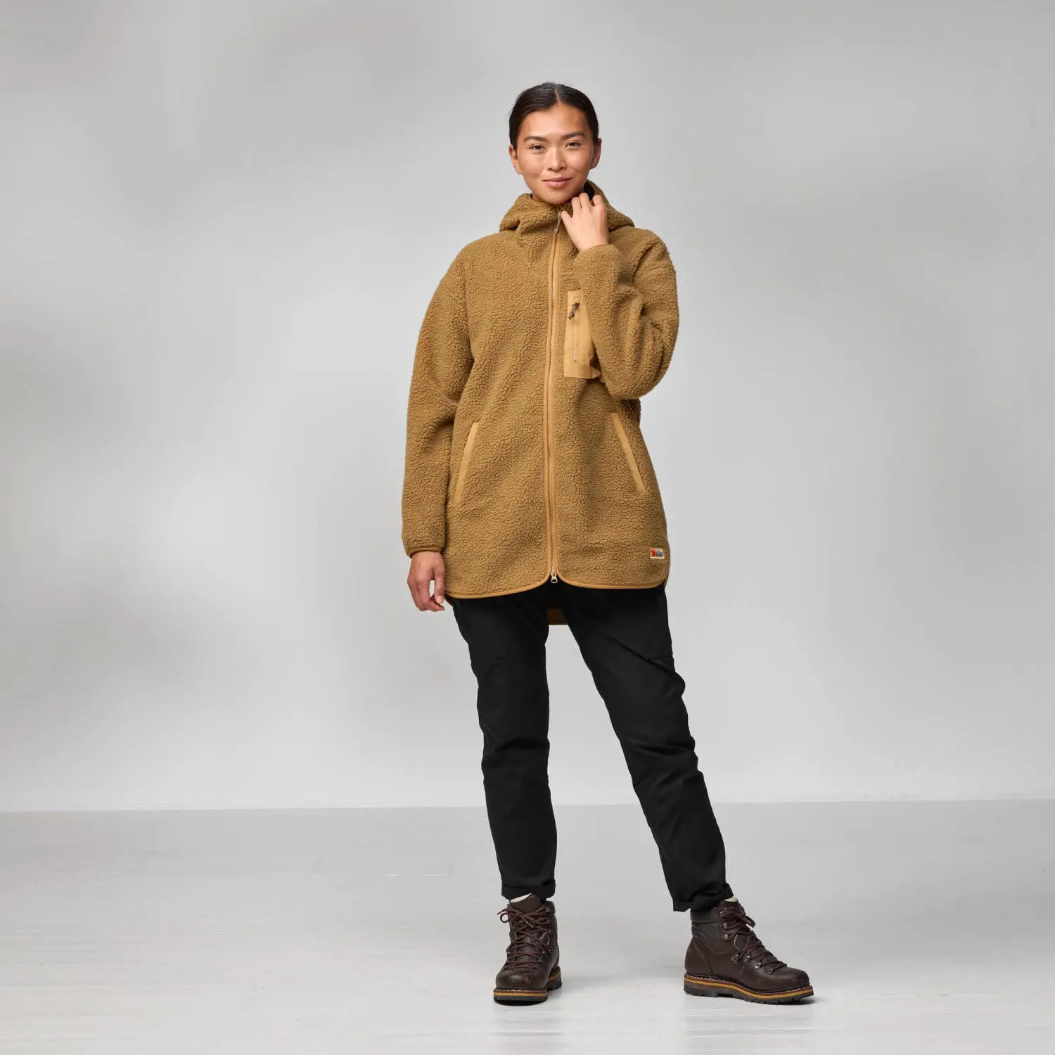 Fjällräven Vardag Pile Fleece Long W Damen Fleecejacke buckwheat brown