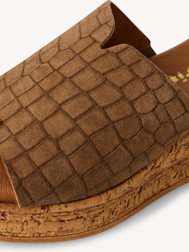 Tamaris Lederpantolette braun Damen