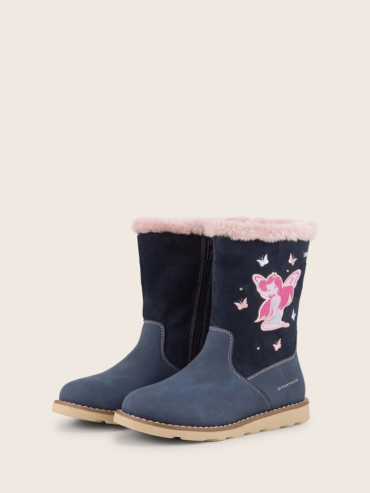 Tom Tailor Gefütterte Stiefel mit Motivprint Mädchen Snowboots Stiefeletten denim
