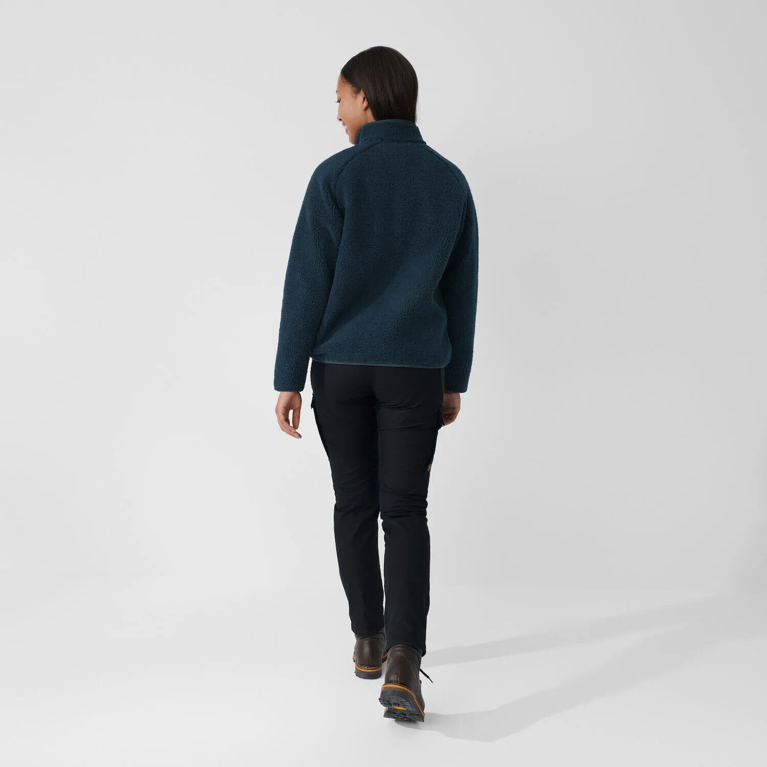 Fjällräven Vardag Pile Fleece Fleecejacke Teddyfleece Recycelt Damen Blau