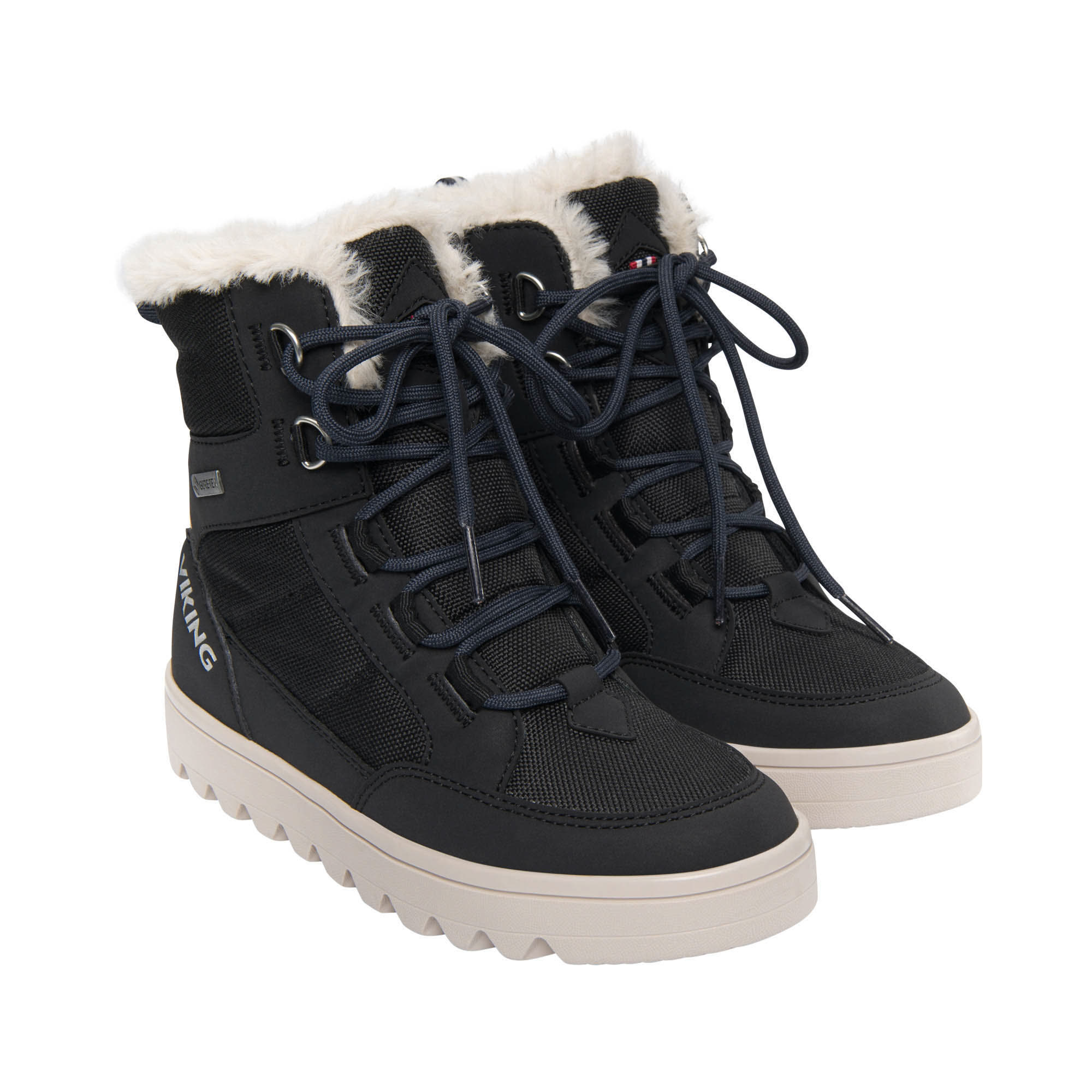 Viking Fleek Warm GTX Zip Jr Black Zip Stiefeletten Jungen schwarz