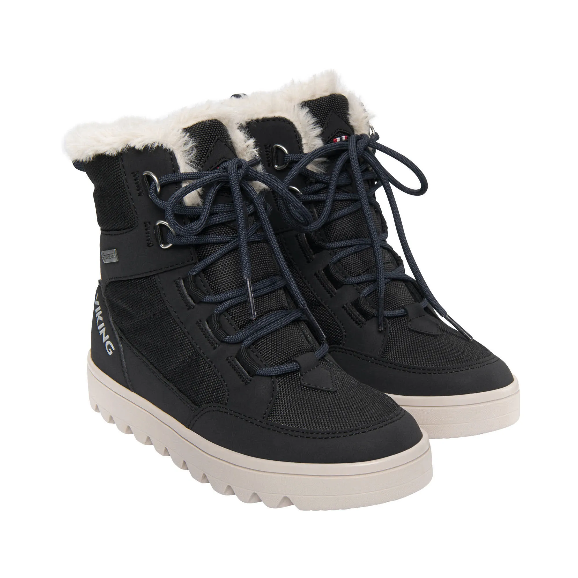 Viking Fleek Warm GTX Zip Jr Black Zip Stiefeletten Jungen schwarz