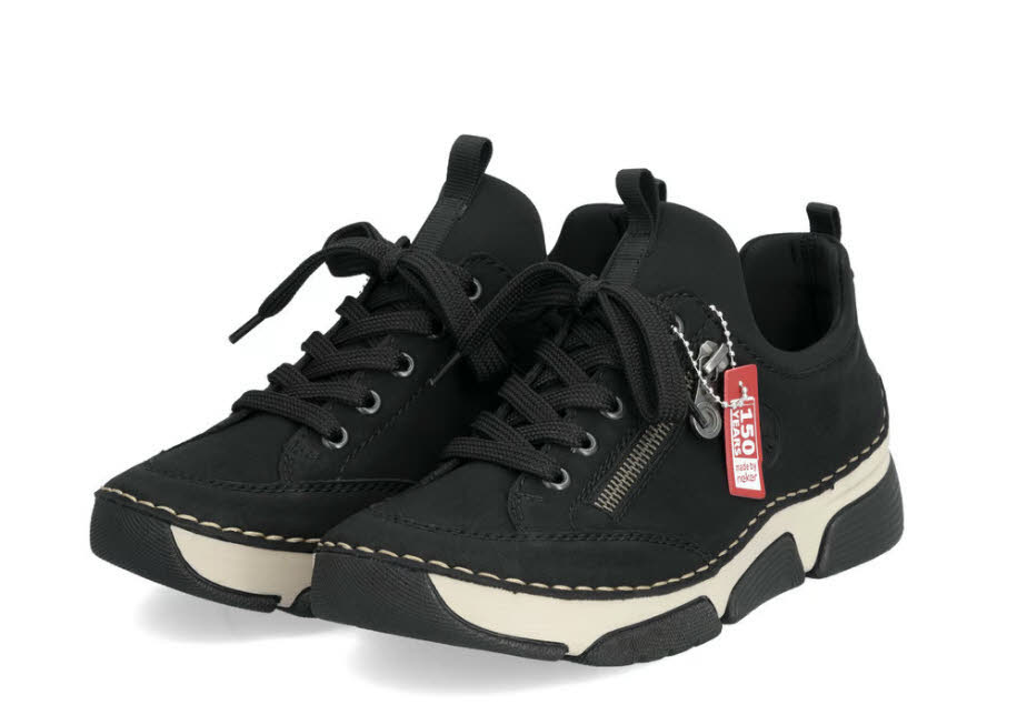 Rieker Damen Halbschuhe Sneaker Schnürer schwarz