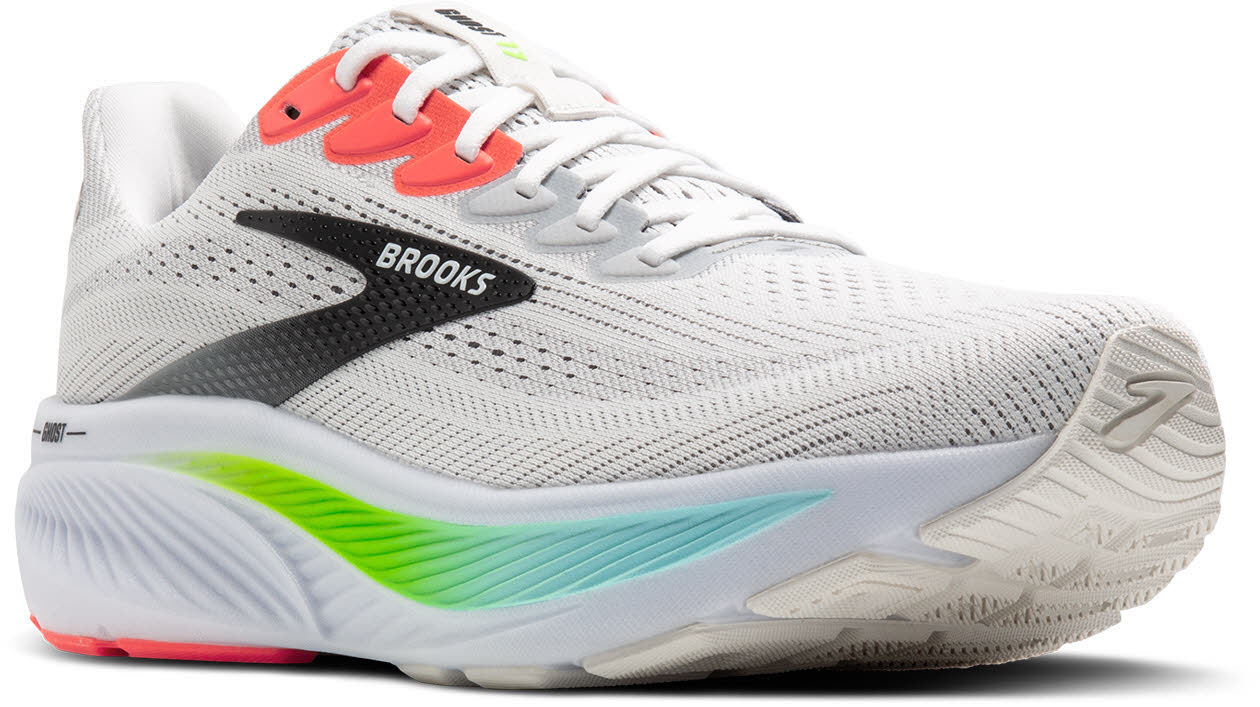 Brooks Ghost 17 Herren Laufschuhe Joggingschuhe white/pink clay/gecko