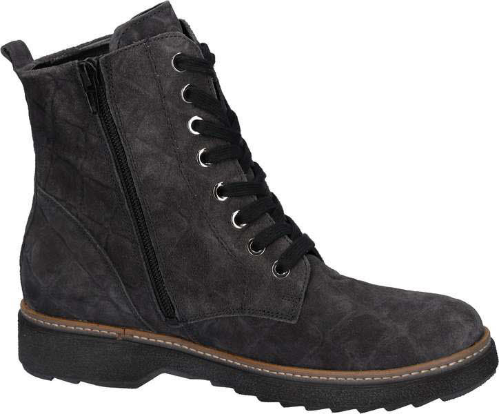 Waldläufer Quadri Damen Stiefelette Schnürer Modeschuh grau
