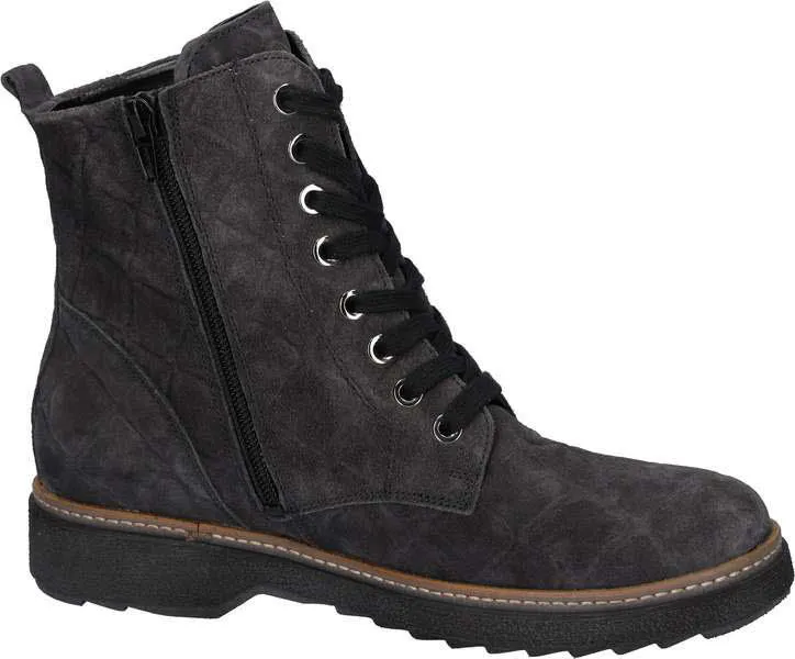 Waldläufer Quadri Damen Stiefelette Schnürer Modeschuh grau