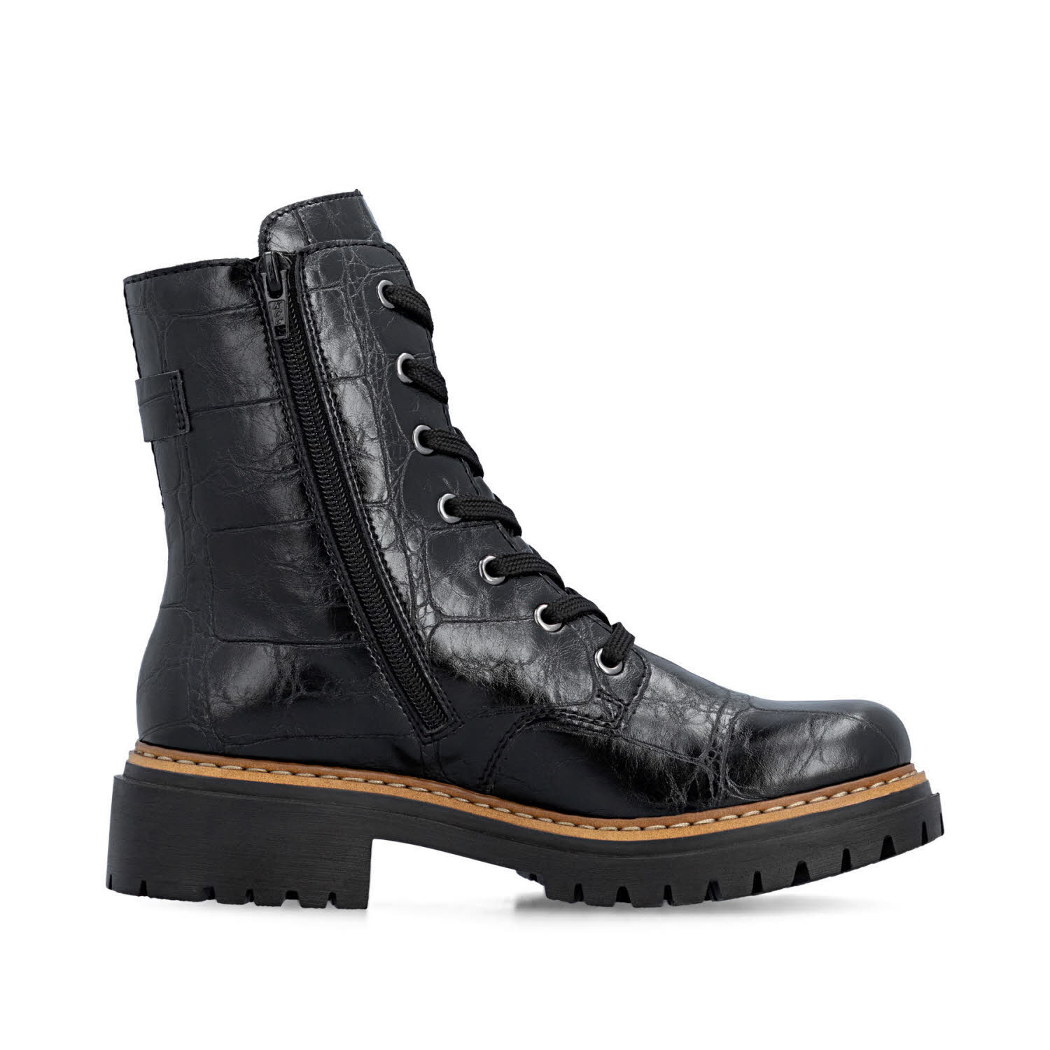 Rieker HWK Damen Stiefel Damen Modestiefel Biker Boots schwarz