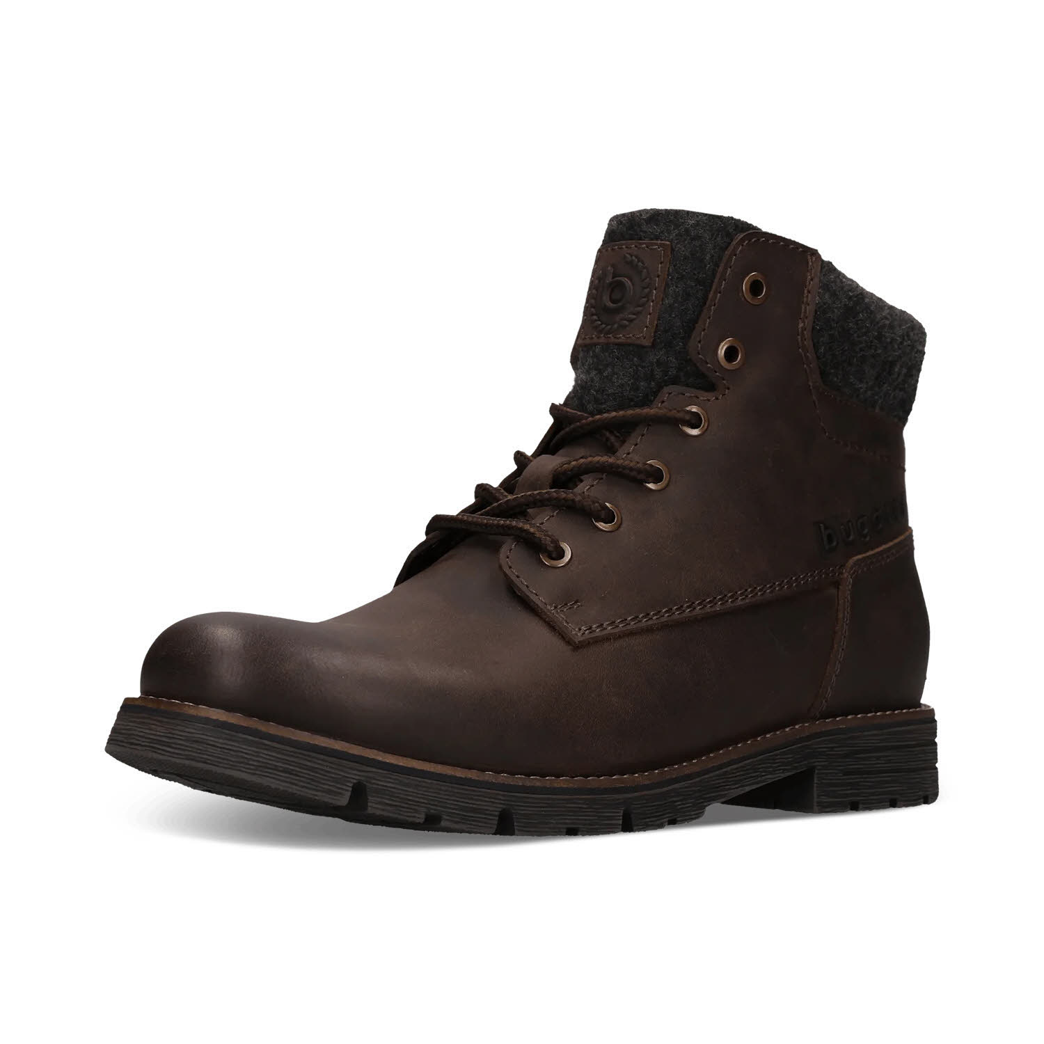 Bugatti M Boots Leather Herren Lederstiefel Schnürstiefel dunkelbraun