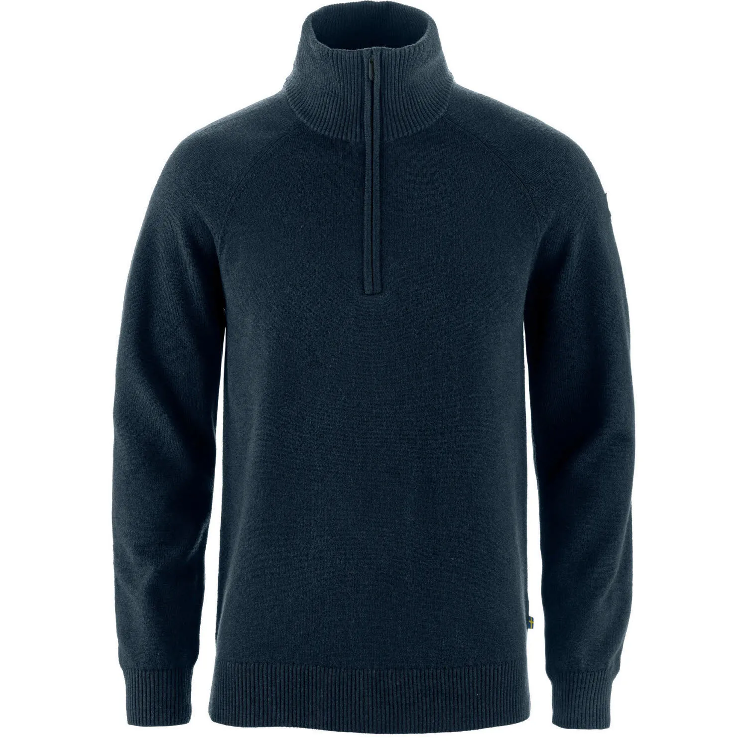 Fjällräven Övik Lite Half Zip Herren Sweater Wollpulover dark navy