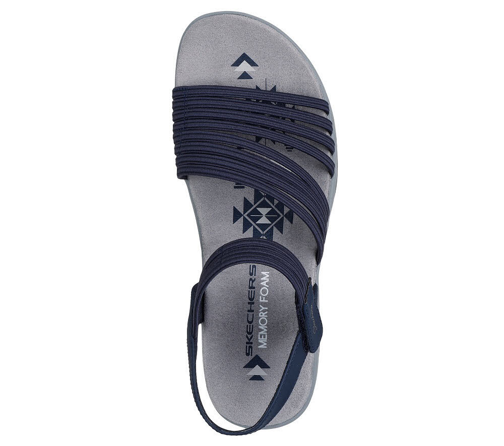 Skechers REGGAE SLIM - COFFEE RUN Damen Trekkingsandalen Sandalen blau