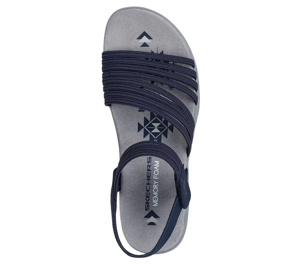 Skechers REGGAE SLIM - COFFEE RUN Damen Trekkingsandalen Sandalen blau