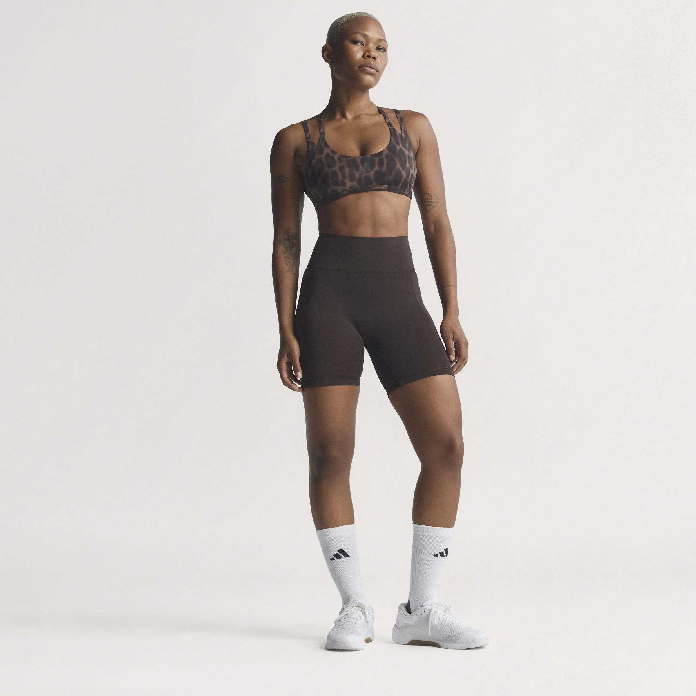 Adidas Optimé Short Leggings Damen Fitnessshorts braun