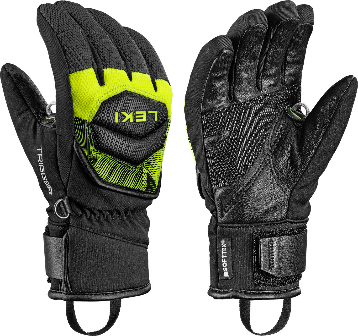 Leki WCR Core TR Junior Kinder Skihandschuhe Fingerlinge schwarz/gelb