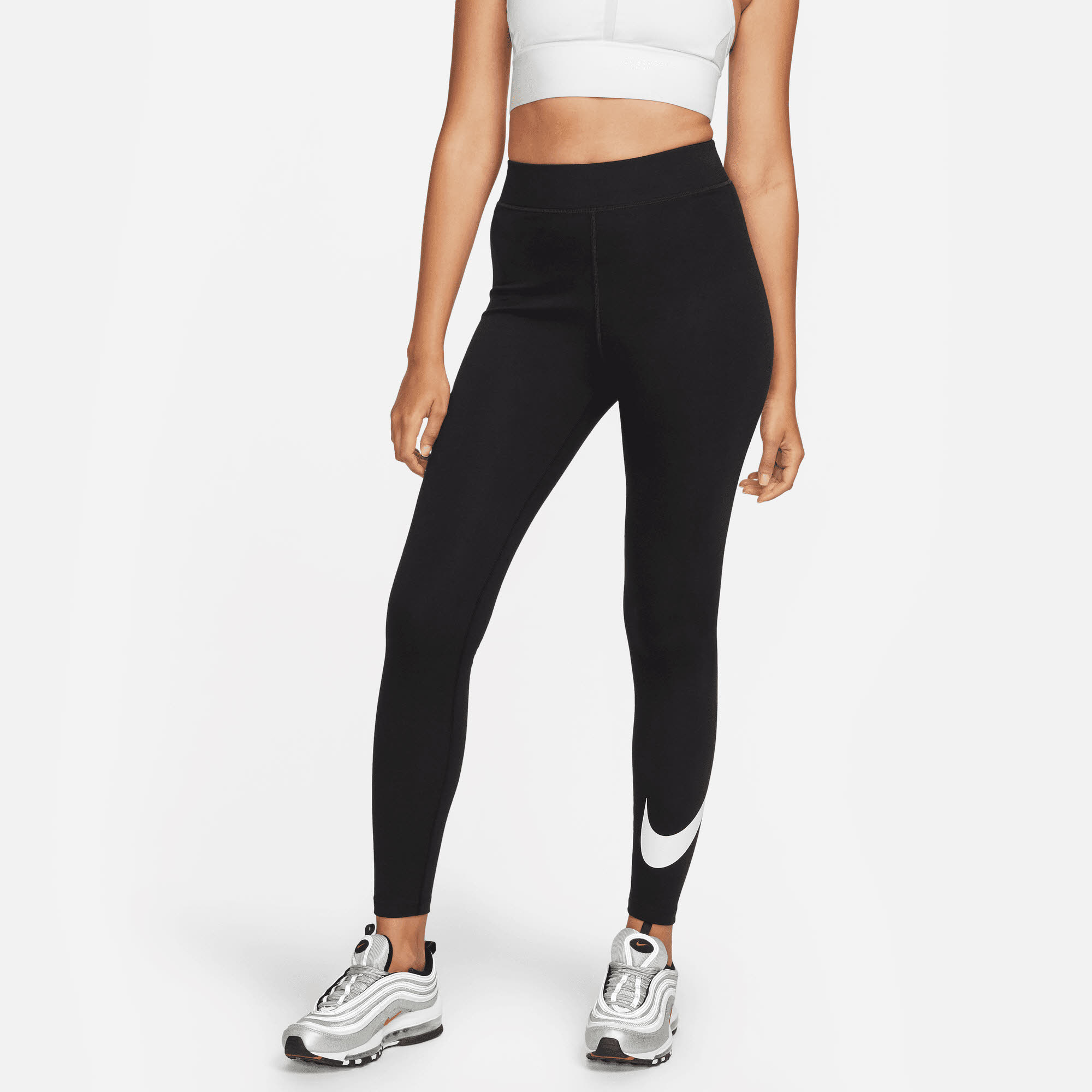 Nike Sportswear Classics High-Waisted Graphic Tights Sportleggings Damen schwarz