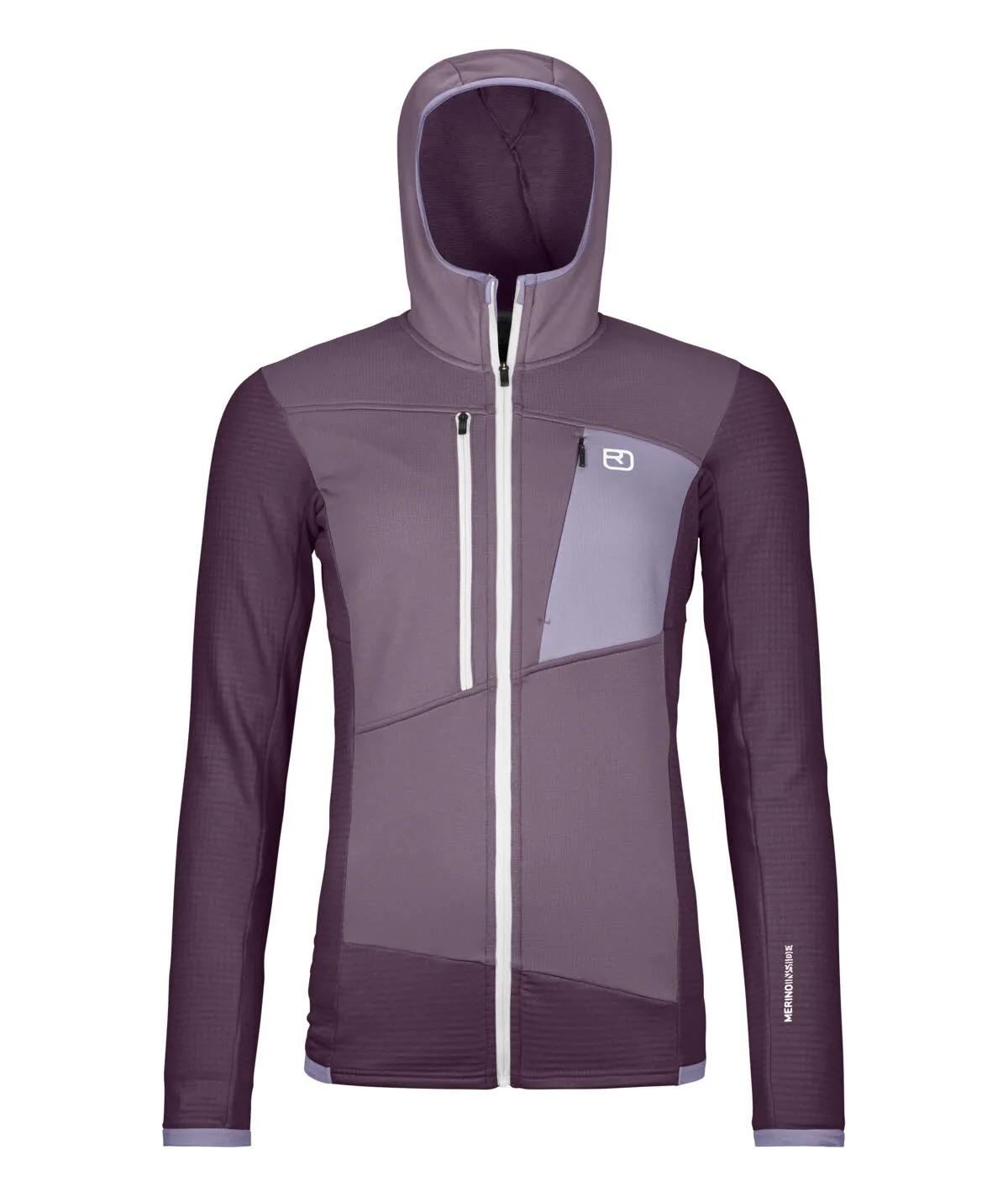 Ortovox FLEECE GRID HOODY Fleecejacke Kapuzenjacke Damen dunkellila