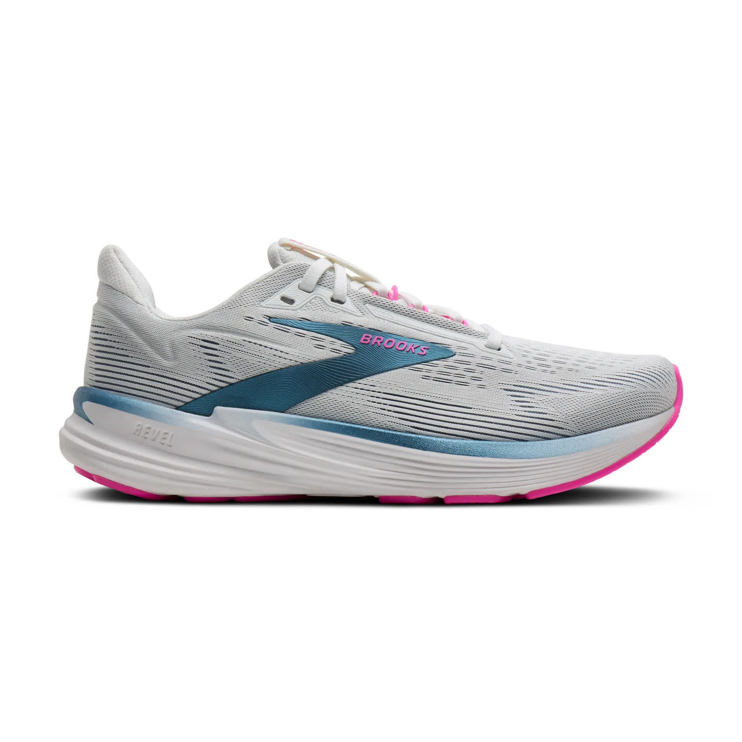 Brooks Revel 8 Damen Laufschuhe Joggingschuhe weiß/blau/pink