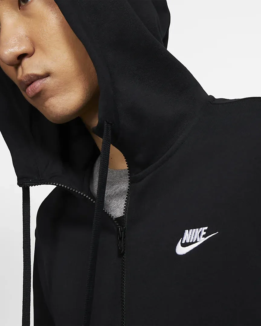 Nike M NSW CLUB HOODIE FZ FT Herren Sweatjacke Kapuzenjacke Sportweste schwarz NEU