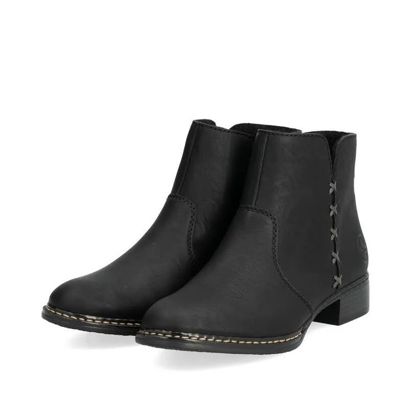 Rieker HWK Damen Stiefel Stiefeletten Modestiefel schwarz