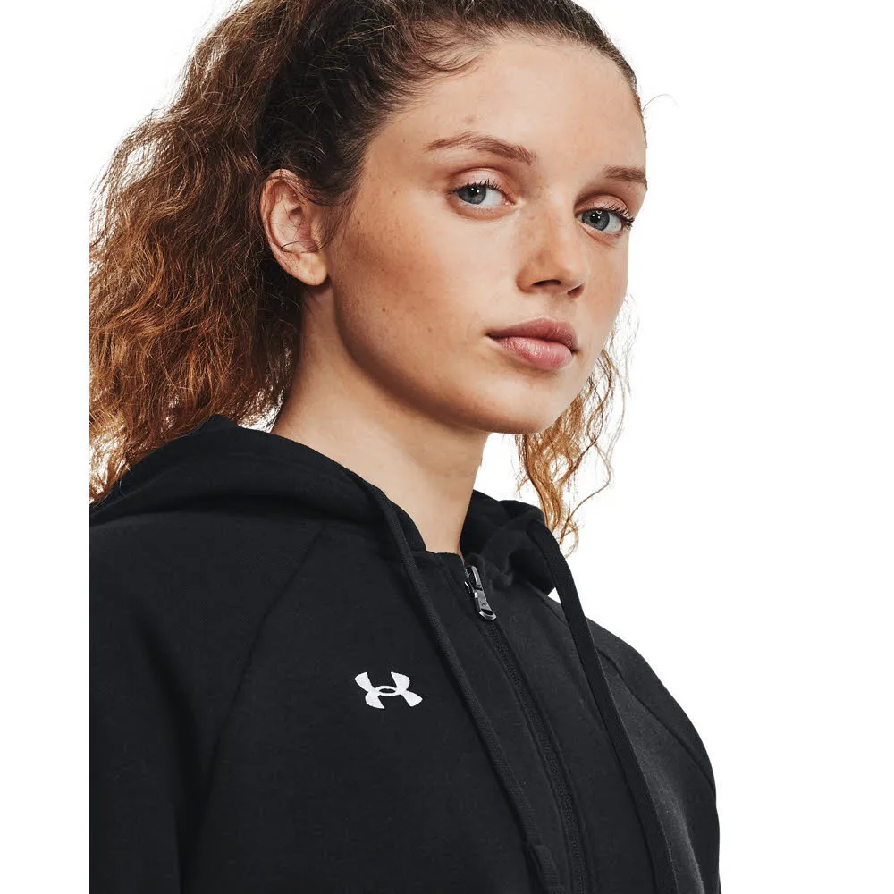Under Armour UA RIVAL FLEECE FZ HOODIE Damen Kapuzenjacke Zip-Jacke schwarz
