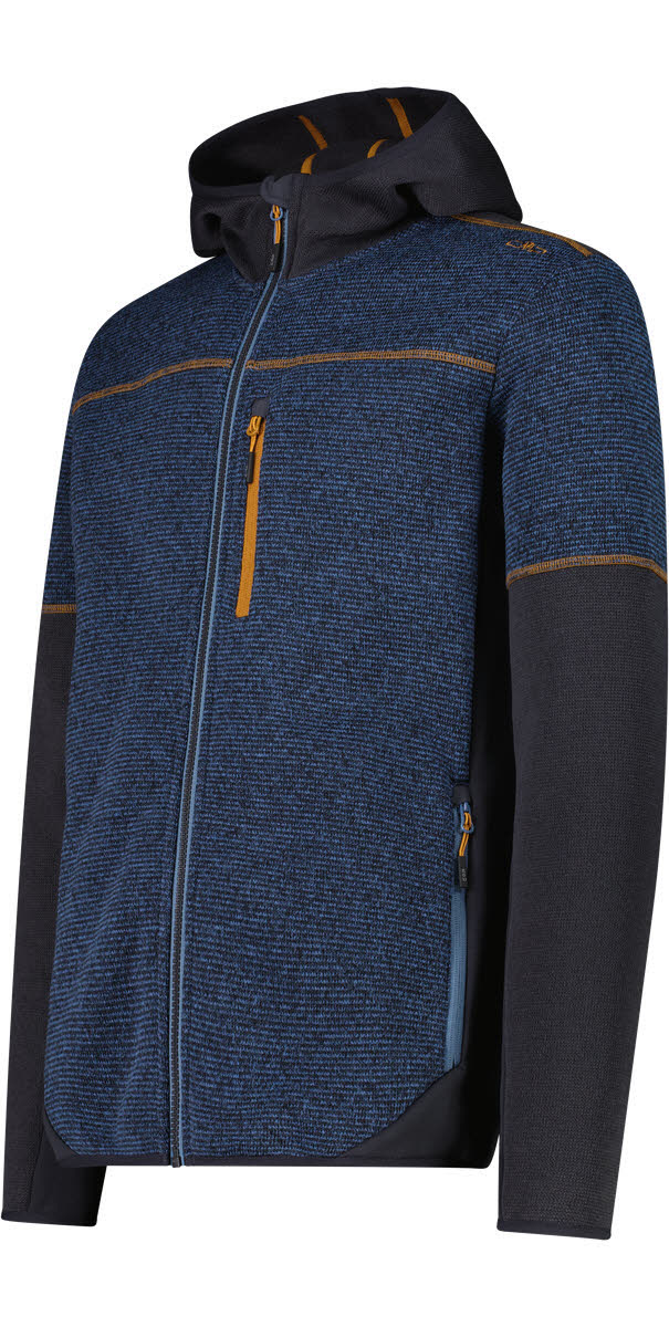 CMP MAN JACKET FIX HOOD Herren Fleecejacke Kapuzenjacke Midlayer avio-antracite