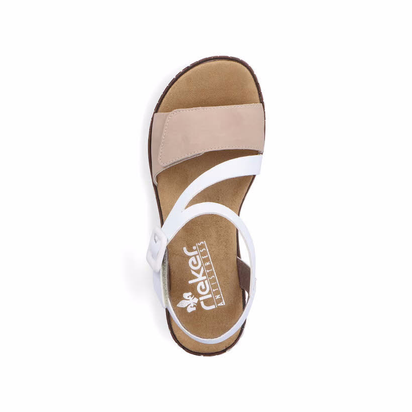 Rieker FSK Damen Sandalen Keilsandaletten weiß