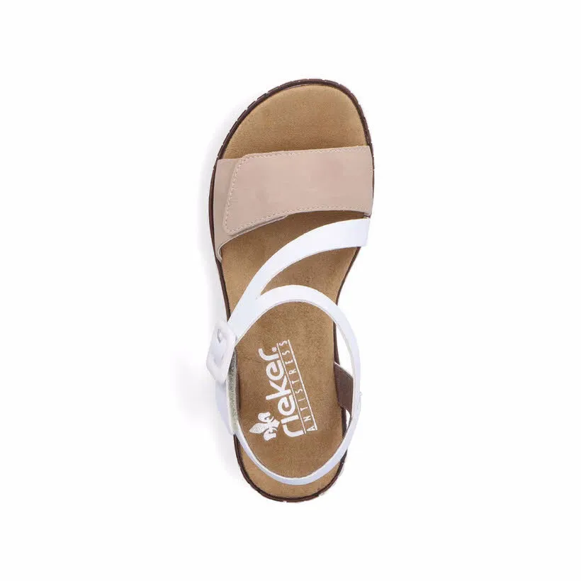Rieker FSK Damen Sandalen Keilsandaletten weiß