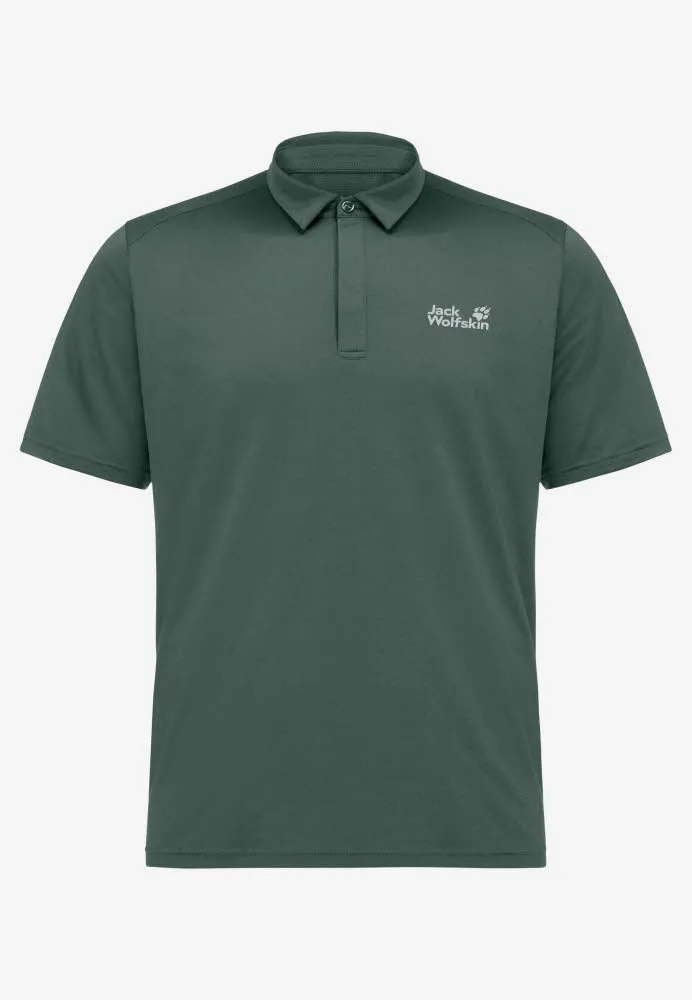 Jack Wolfskin DELGAMI POLO Herren Poloshirt Funktionspolo dunkelgrün