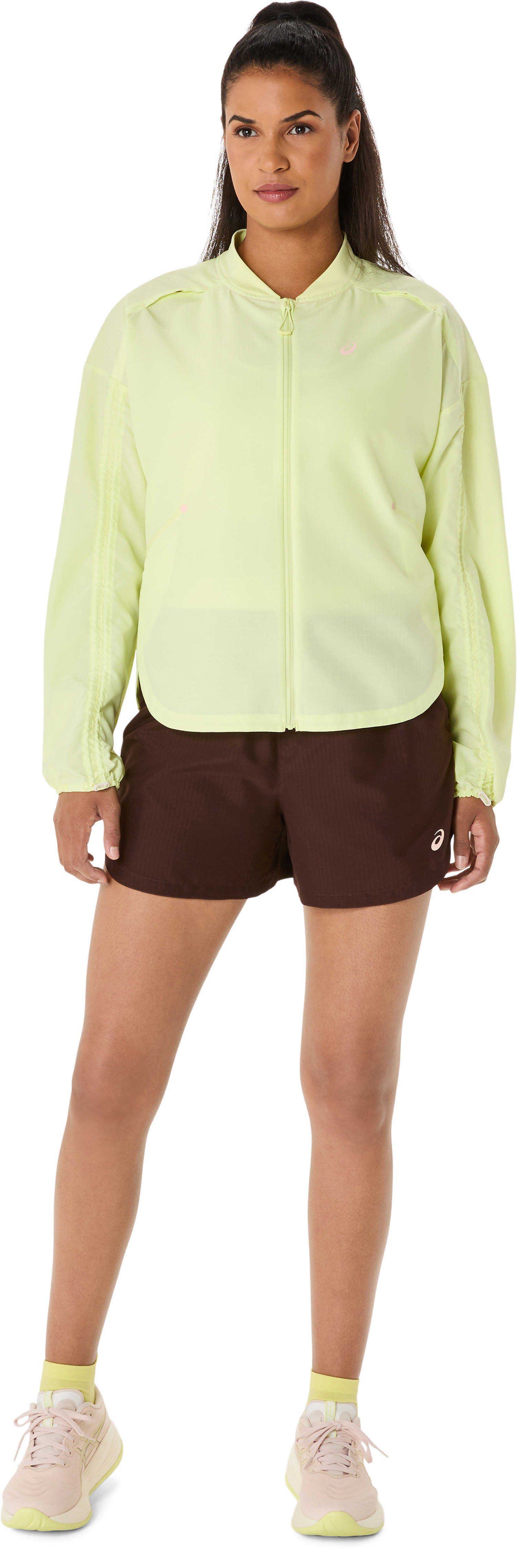 ASICS NAGINO RUN ADJUSTABLE JACKET Laufjacke Damen hellgrün gelb
