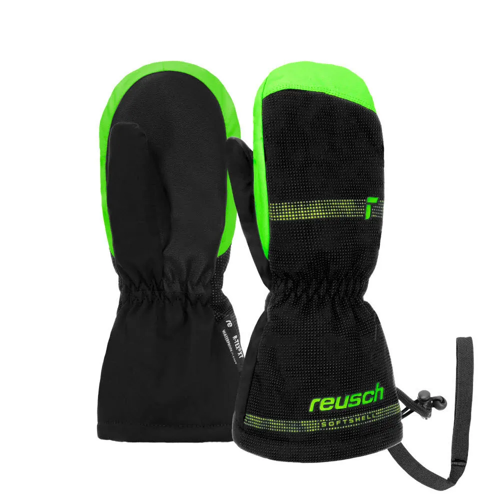 Reusch Maxi R-TEX® XT Mitten Kinder Skihandschuhe Fäustlinge schwarz/grün