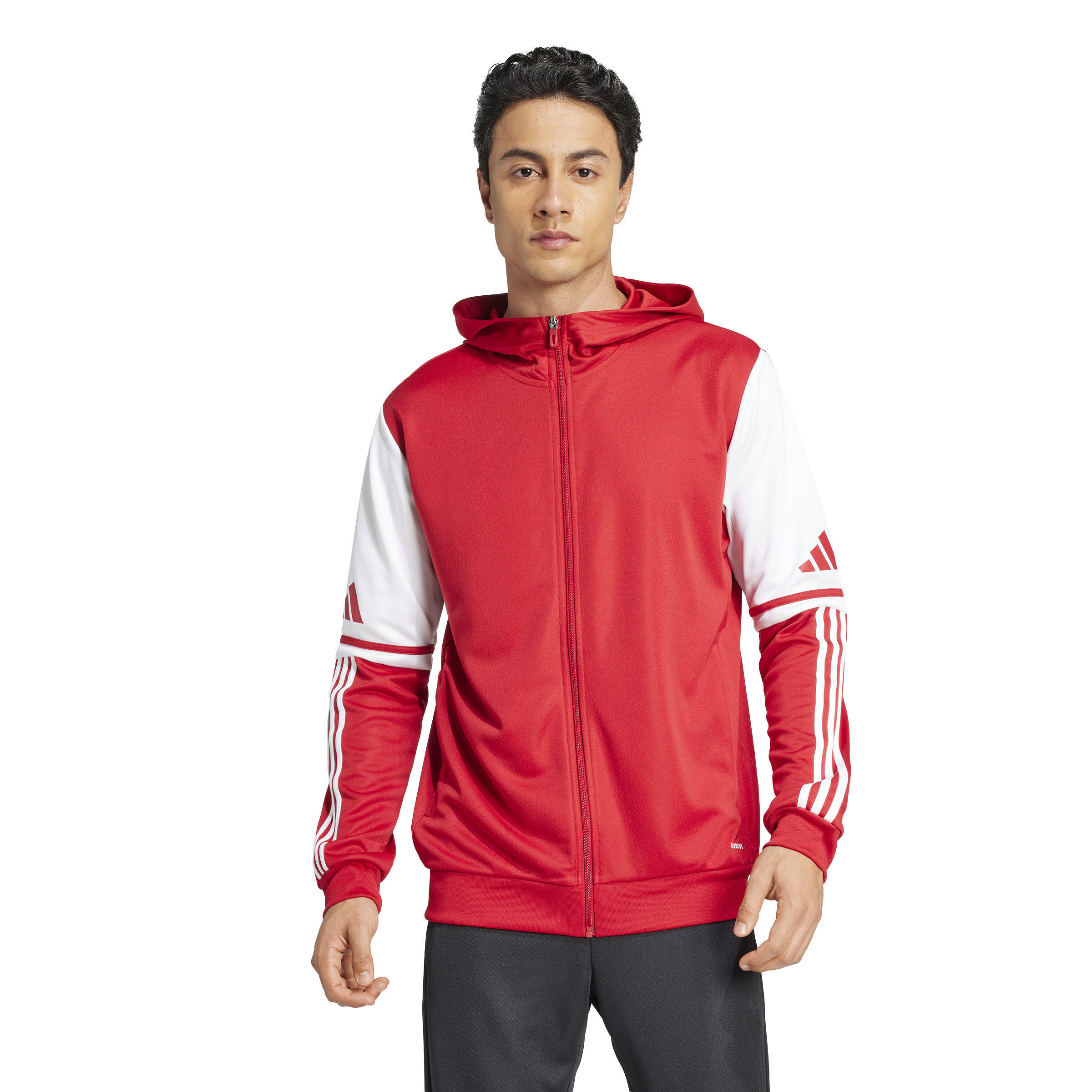 adidas Squadra 25 Kapuzenjacke Trainingsjacke Herren rot weiß