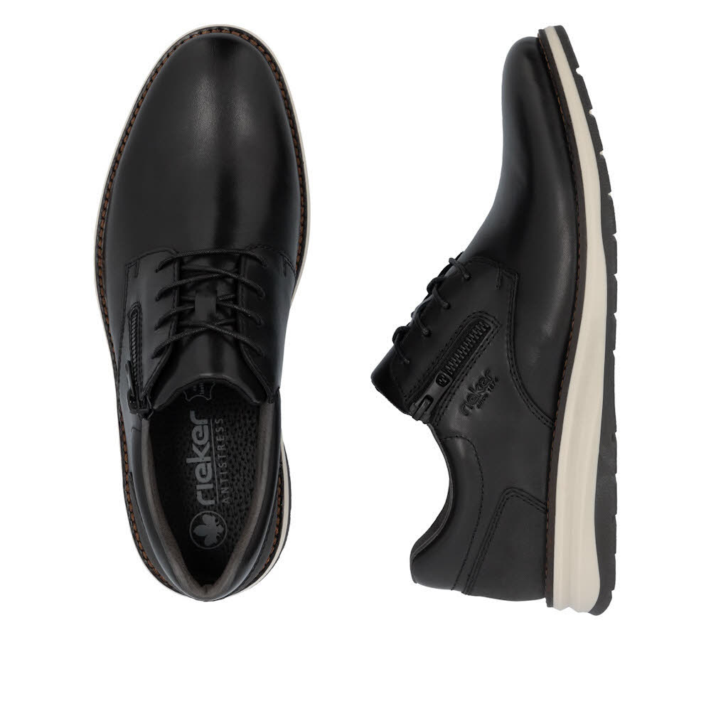 Rieker HWK Herren Halbschuhe Schnürschuhe schwarz